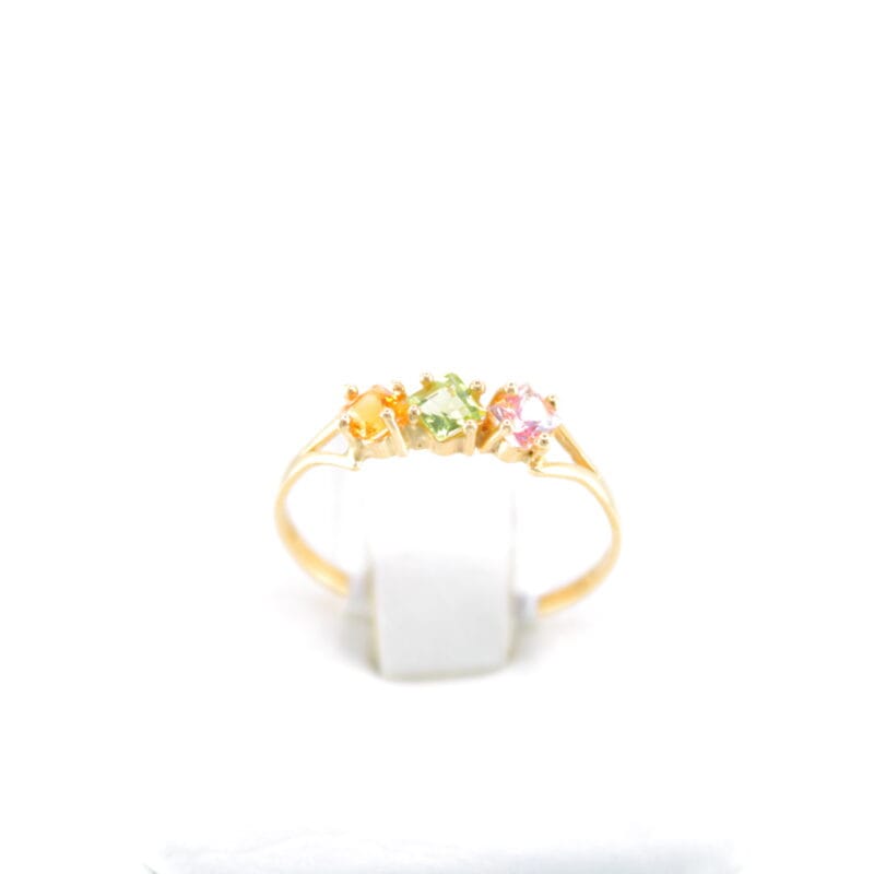 Anillo Piedras Semi Preciosas Turmalina,Citrino Talla 7