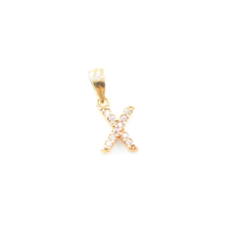 Dije Letra Ice X 13mm-6mm