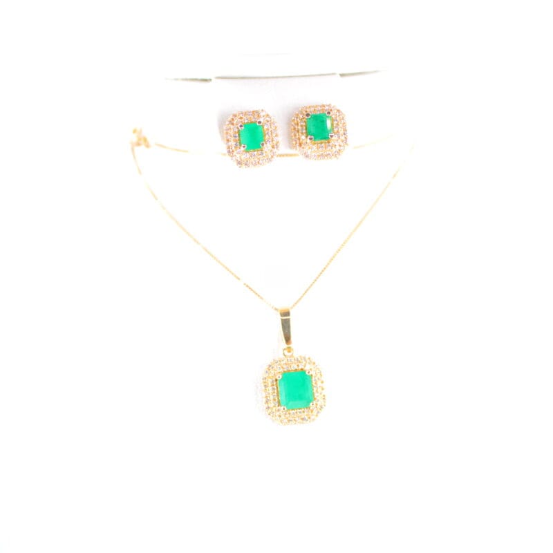 Set Isabelle Esmeralda y Diamantes 3,7cts - 125dts - 1mm