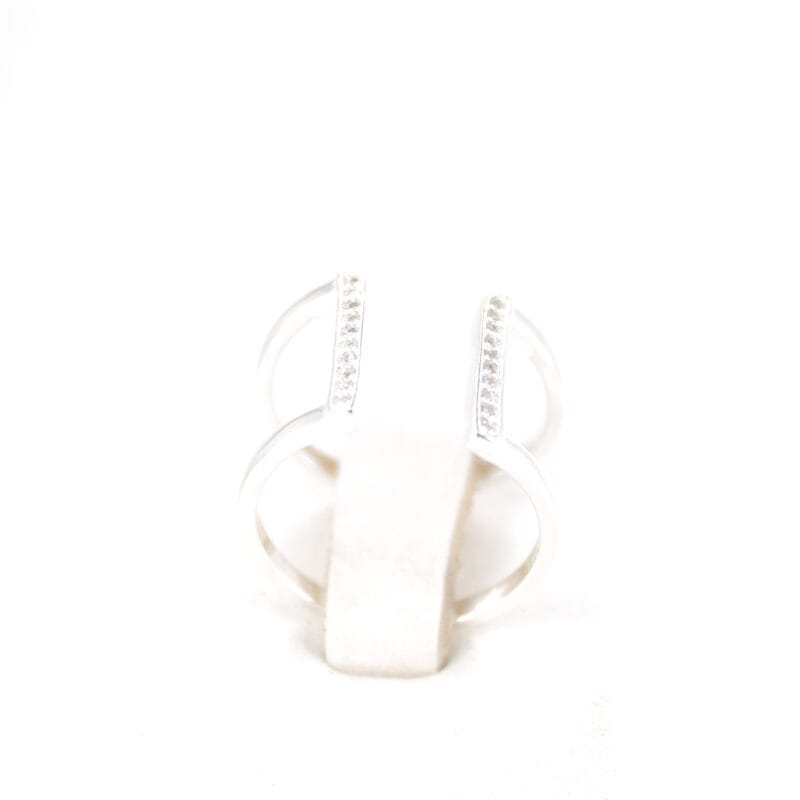Anillo dos lineas circones separado Talla 7