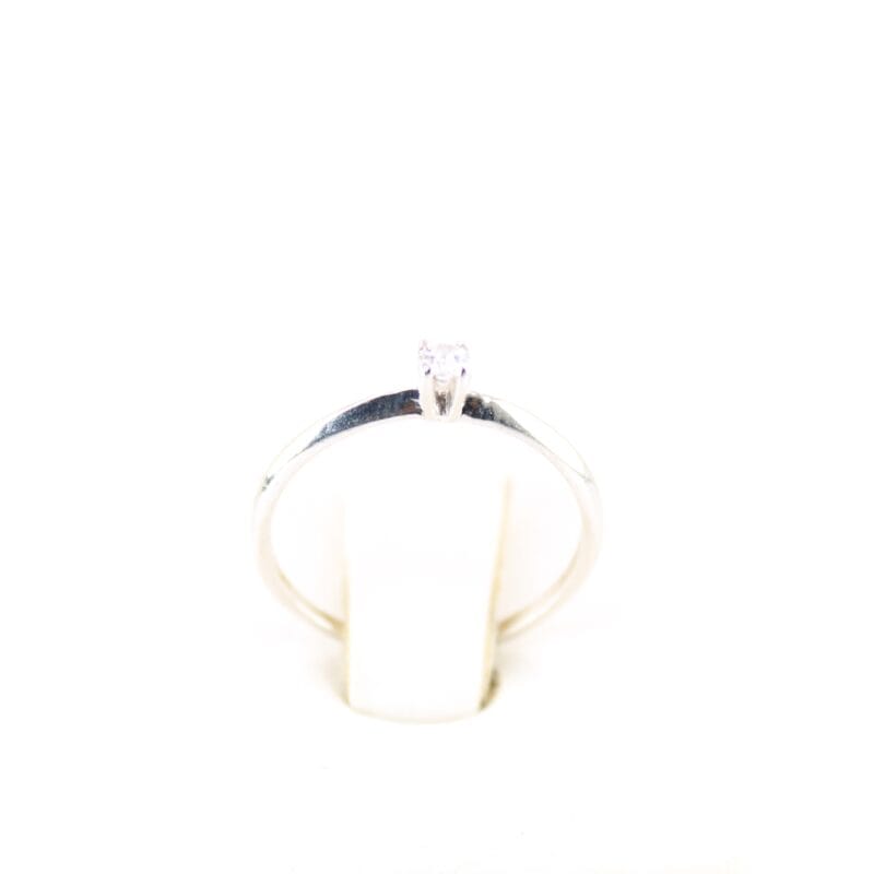 Anillo Promesa solitario circon oro blanco talla 7