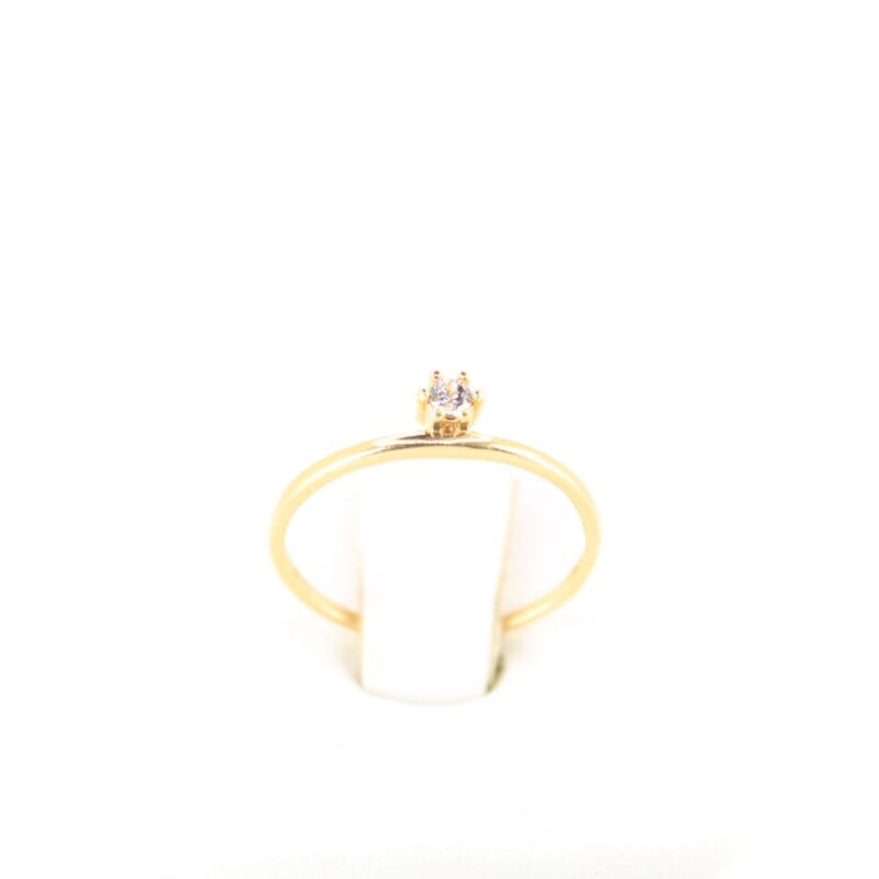 Anillo Promesa circon solitario 6 uñas talla 7,5