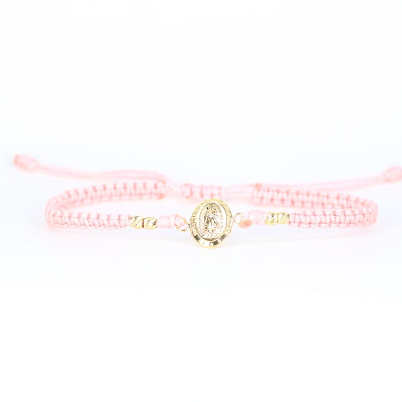 Brazalete Tejido Rosado Virgen de Guadalupe 12.3mm x 14.8mm x 2.4mm