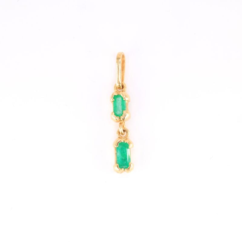 Dije Esmeralda Doble Colgando 1,0ct 20mm - 4mm