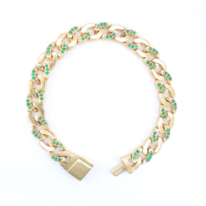 Pulso Cubano Esmeraldas 1,09cts 19cm-8mm