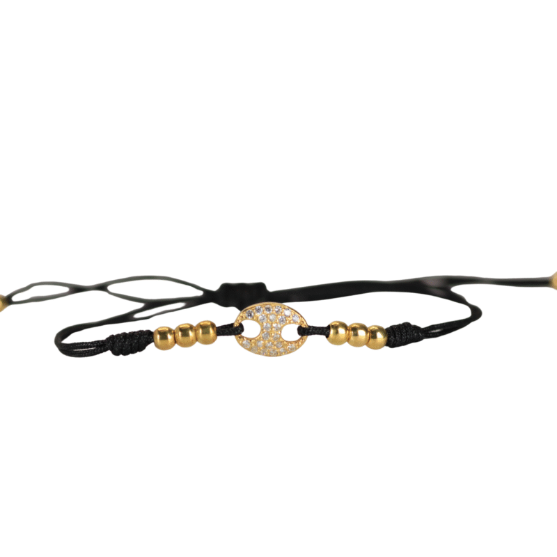 Brazalete Tejido Negro Gucci ice.