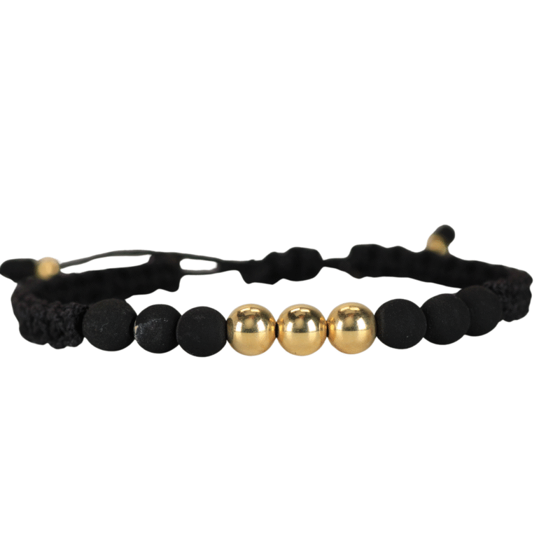 Brazalete tejido negro trio