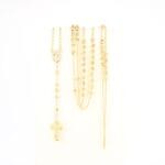 Cadena Rosario diamantado amarillo 60cm-3,22mm