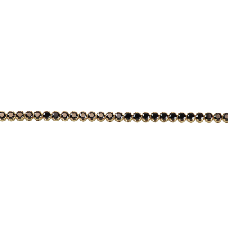 Pulsera tennis circones negro 18cm-2,1mm	2mm