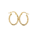 Candongas Tubular Ovalada Diamantada 22,2mm-14,8mm 2,1mm