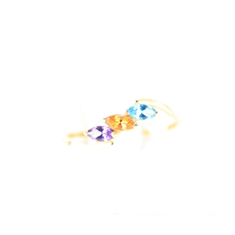 Anillo Piedras Semi Preciosas Amatista,Topacio Talla 7