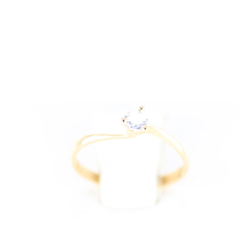 Anillo promesa circon solitario 3 uñas Talla 6 4mm 2,0mm