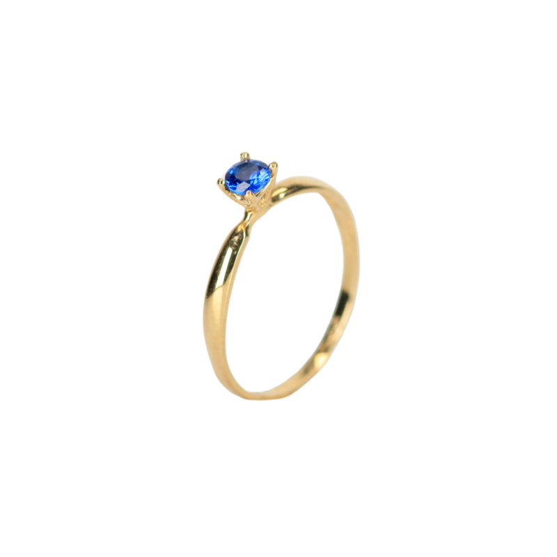 Anillo promesa circon azul Talla 6