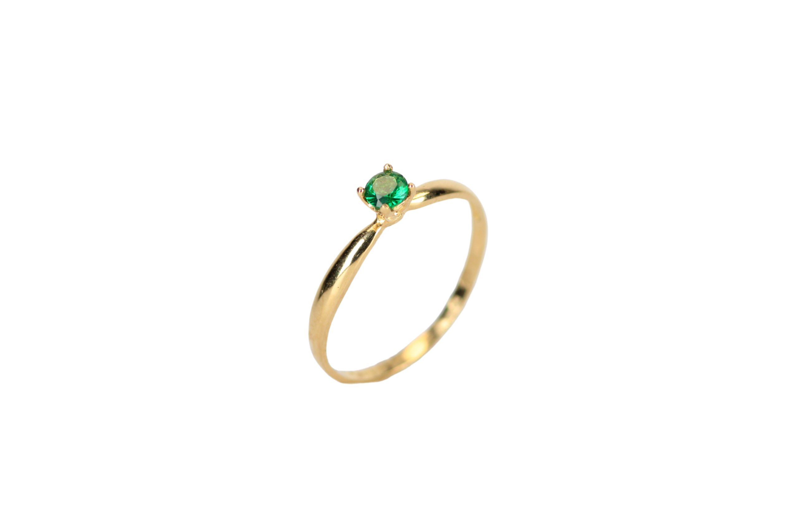 291 Anillo promesa circon verde Talla 7 - Imagen 1