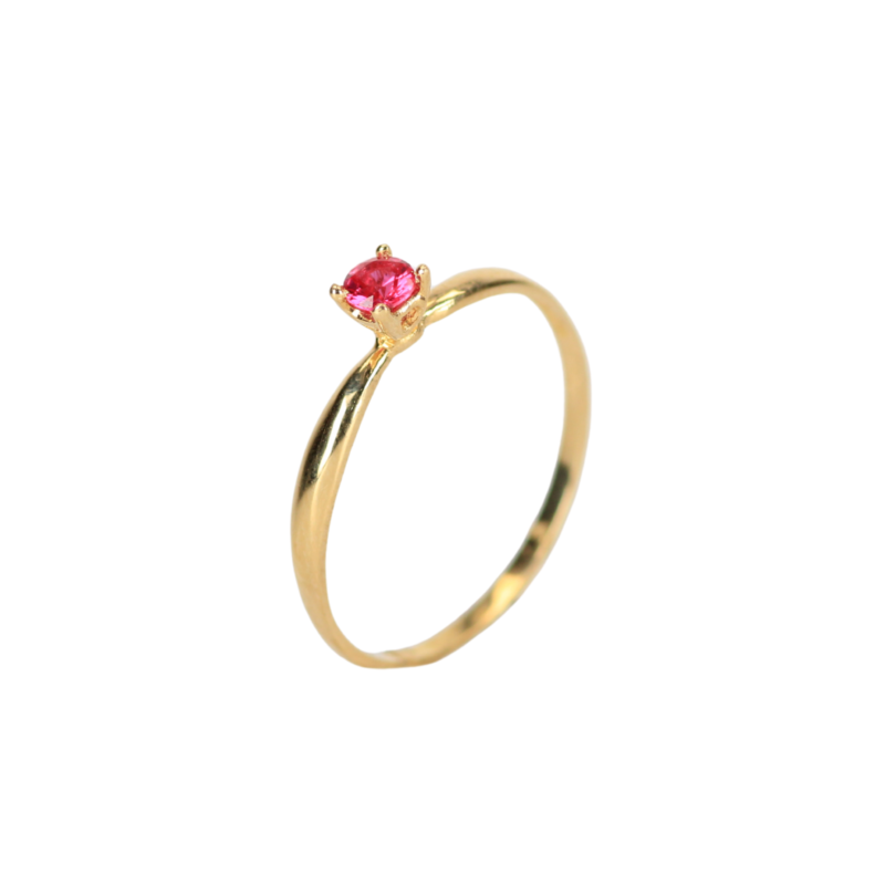 Anillo promesa circon rojo Talla 7