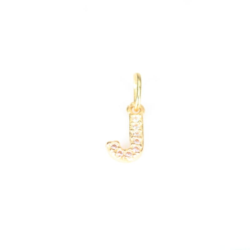 Dije Letra Ice J 8.5mm 6.3mm 1.2mm