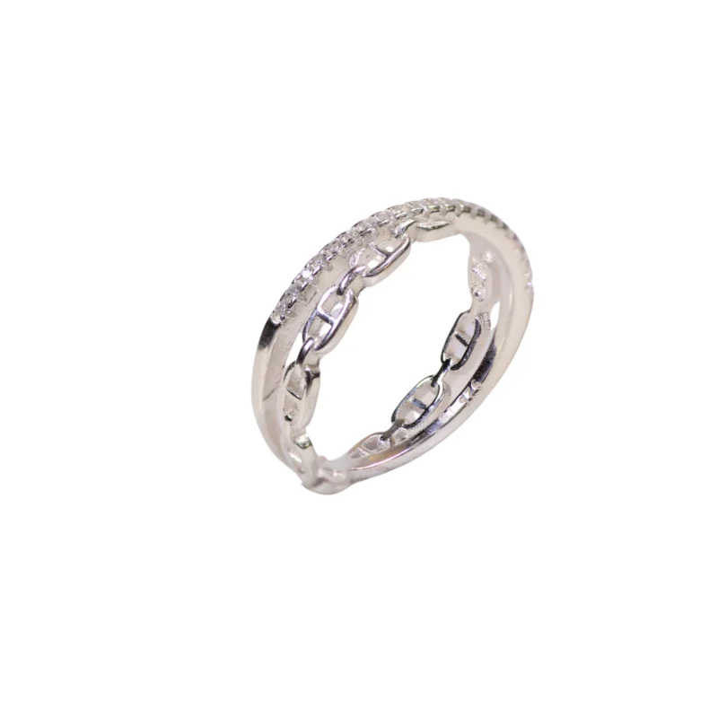Anillo Equis Circones Gucci Plata - Talla 6