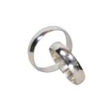 Argollas Matrimonio Media Caña Plata 4mm-1,2mm