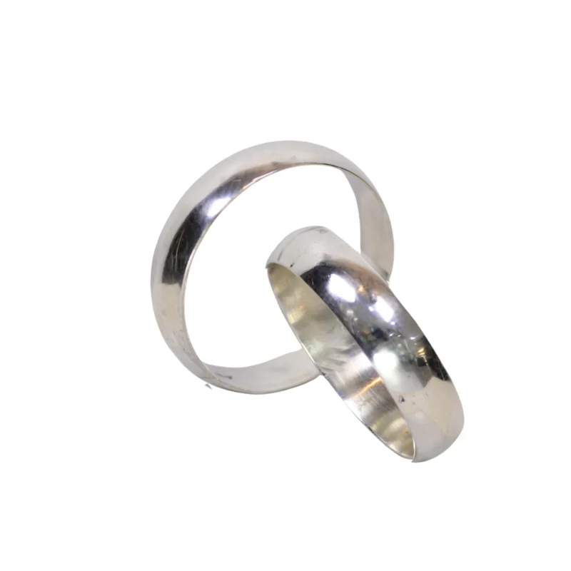 Argollas Matrimonio Media Caña Plata 4mm-1,2mm