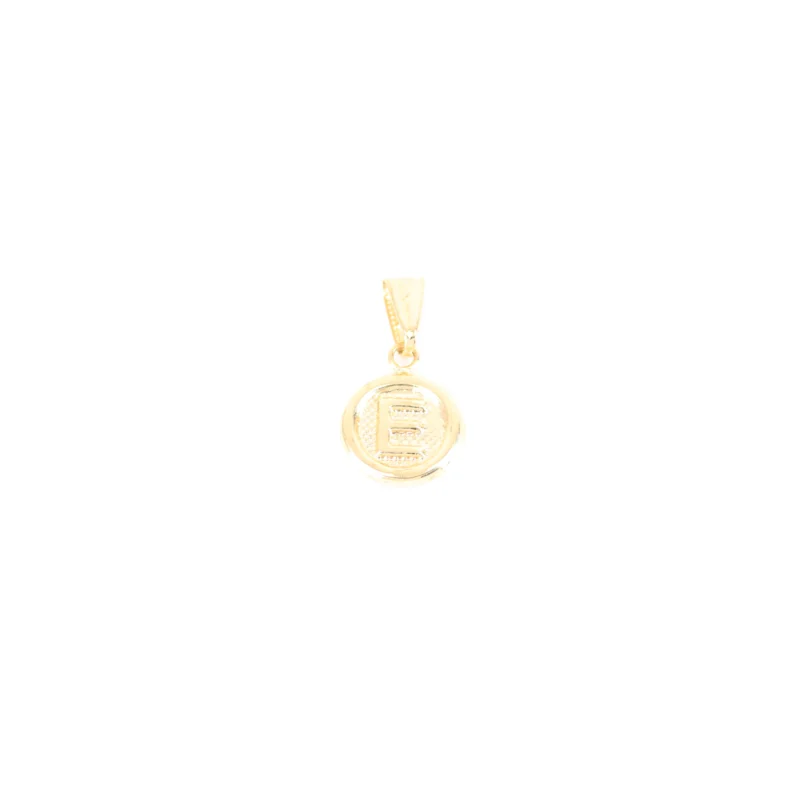 Dije Letra Medalla E 13,2mm-10,3mm 2mm
