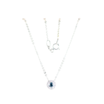 Cadena Punto De Luz Diamante Azul Oro Blanco (0,10cts-0,07ct) 5,8mm 1,1mm