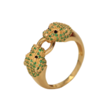 Anillo Pantera dos cabezas talla 9