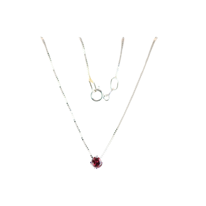 Cadena Punto De Luz Rubi 45cm (0,14cts) Oro Blanco 3,5mm 3,5mm
