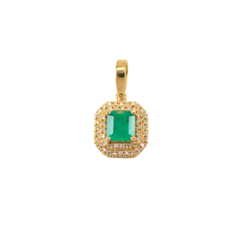 Dije Esmeralda y Diamantes Isabelle 1,5cts 49dts 1mm 12,71mm - 12mm