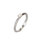 Anillo Promesa Solitario Diamante 3mm (0,10Cts) Oro Blanco Catedral 5 1,8mm
