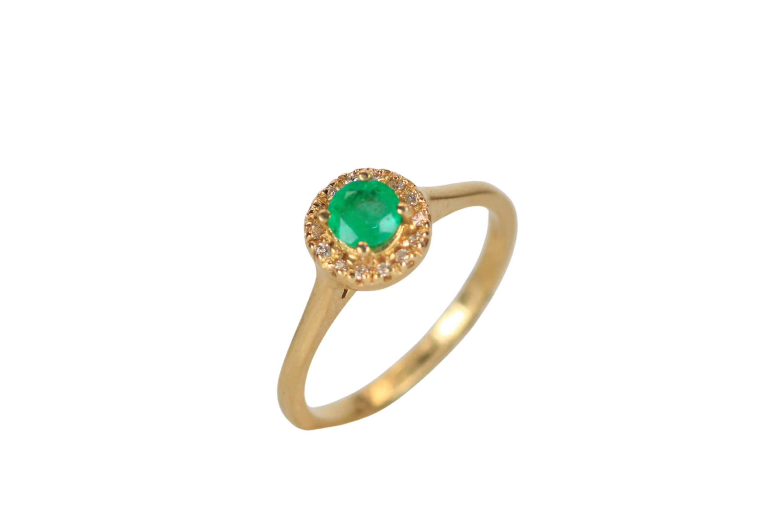 Anillo Esmeraldas y Diamantes Lady Di 4,5mm 14dms