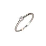 Anillo Diamante Promesa Solitario Oro Blanco 2,8mm Talla 7
