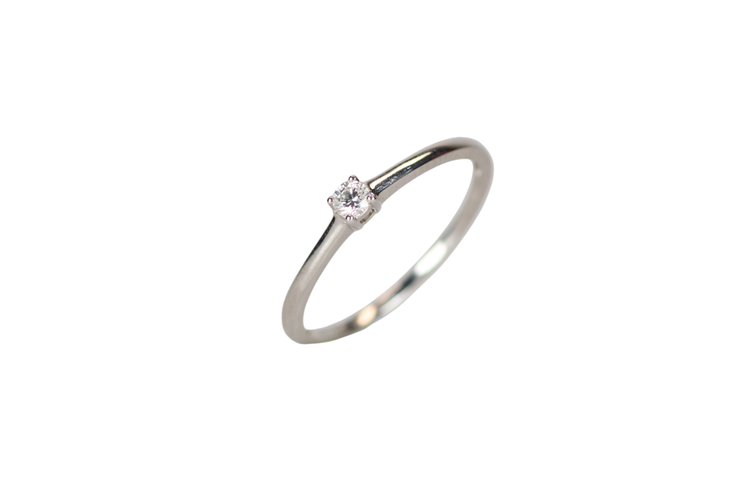 240 Anillo Diamante Promesa Solitario Oro Blanco 2,8mm Talla 7 - Imagen 1