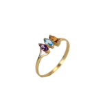 Anillo Piedras Semi Preciosas Amatista,Topacio,Citrino Talla 6,5