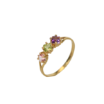 Anillo Piedras Semi Preciosas Amatista,Turmalina Talla 5