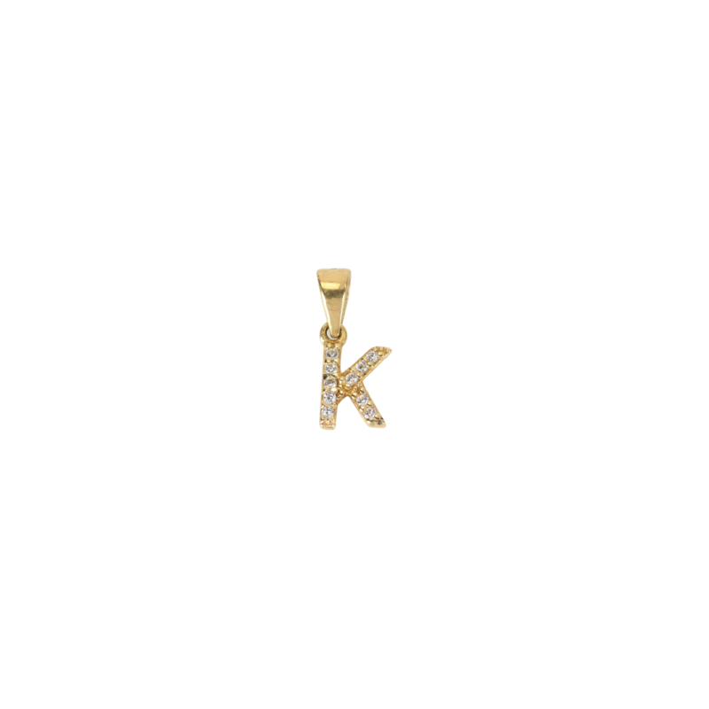 Dije Letra Ice K 13mm-6mm