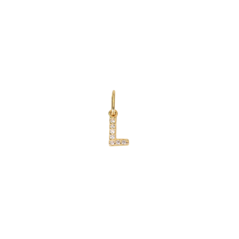 Dije Letra Ice L 8.5mm 6.3mm 1.2mm