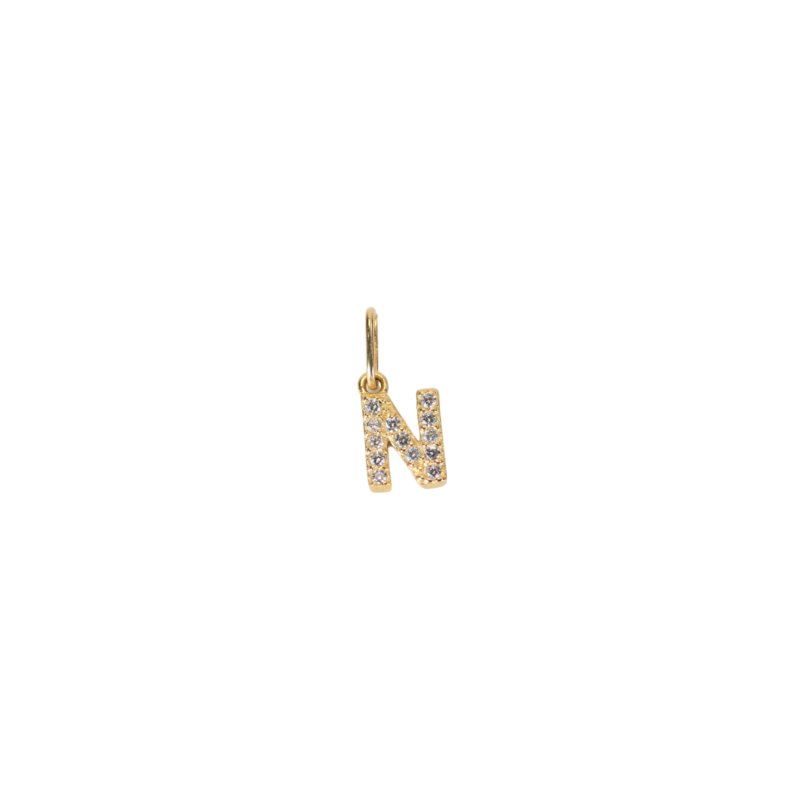 Dije Letra Ice N 8.5mm 6.3mm 1.2mm