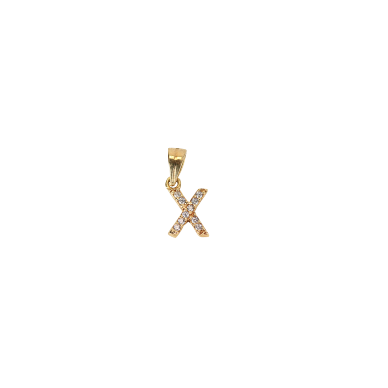 Dije Letra Ice X 13mm-6mm