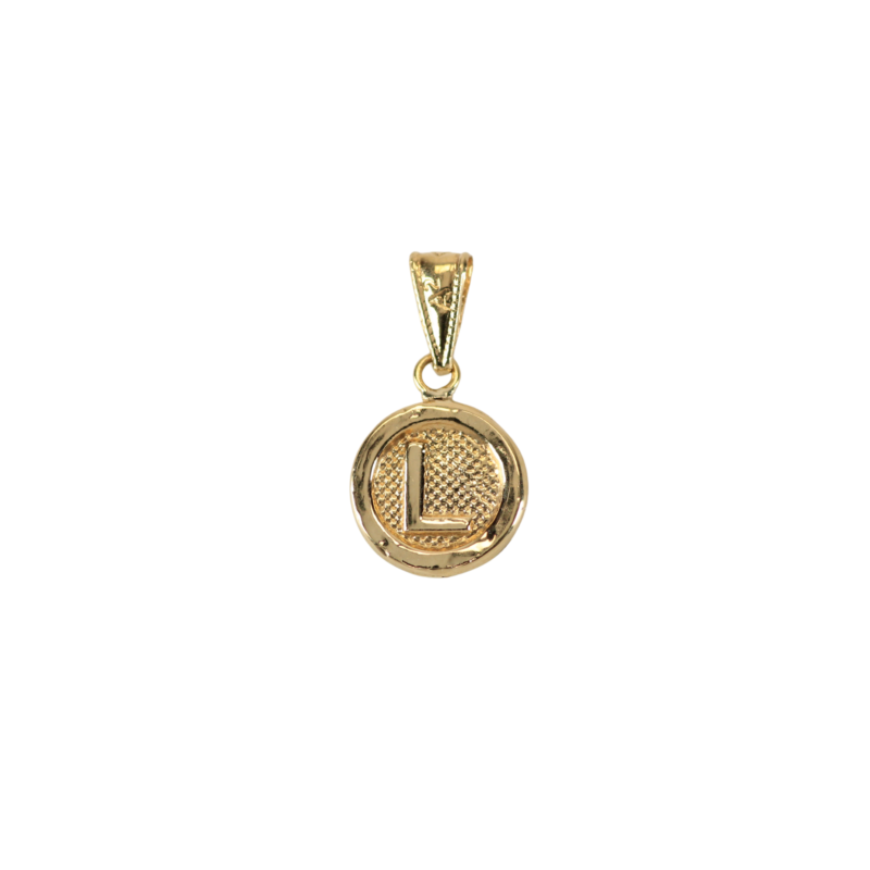 Dije Letra Medalla L 13,2mm-10,3mm 2mm