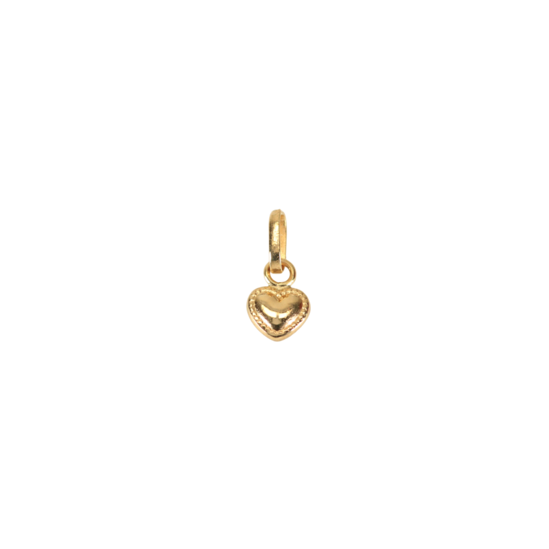 Dije Corazón borde bolas 8,6mm 6,2mm 2,4mm