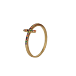 Anillo cruz circones colores Talla 7,5 8,6mm 1,4mm
