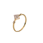 Anillo Promesa triangular circones blanco y amarillo talla 6