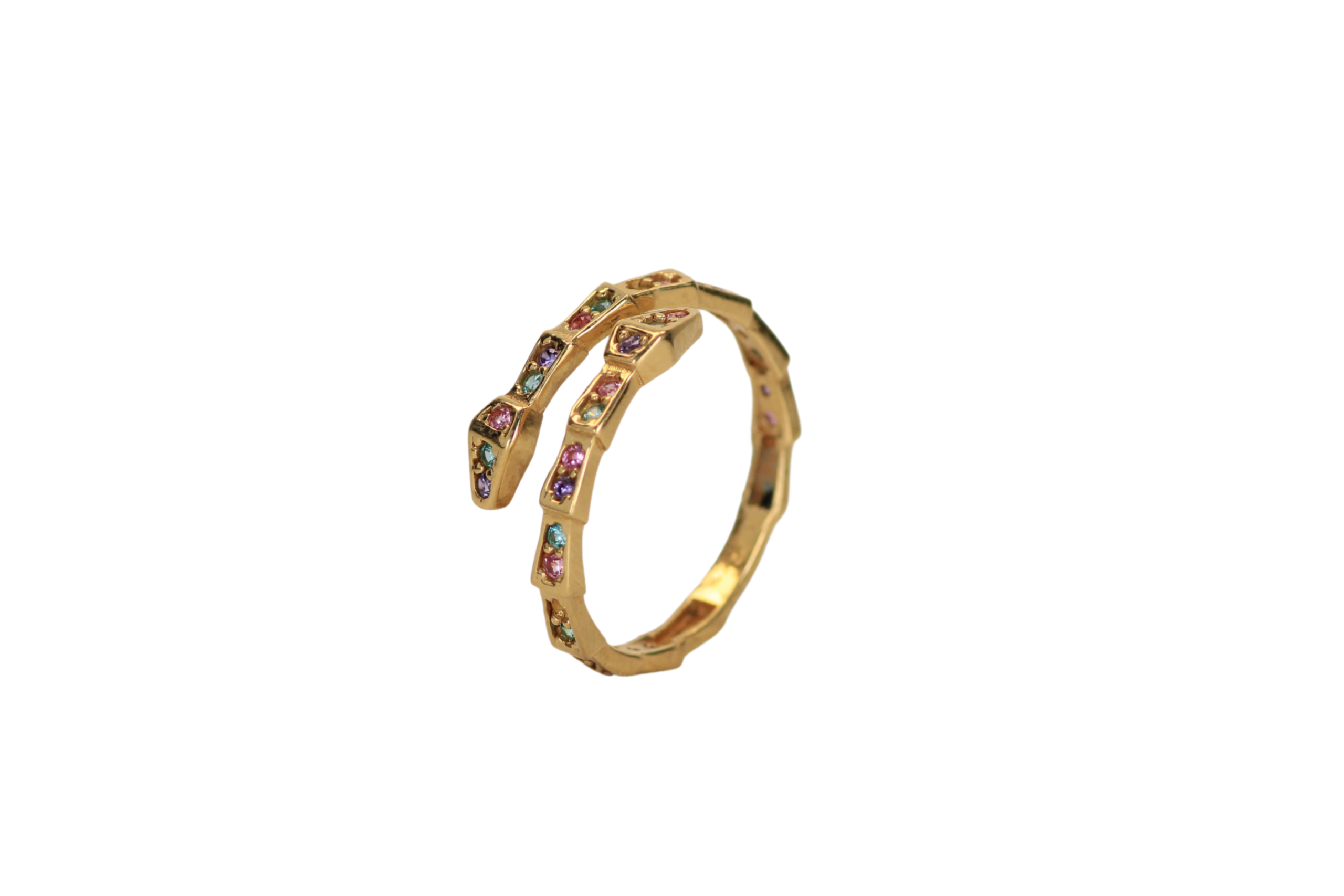 188 Anillo Serpiente colores pasteles Talla 7 - Imagen 1