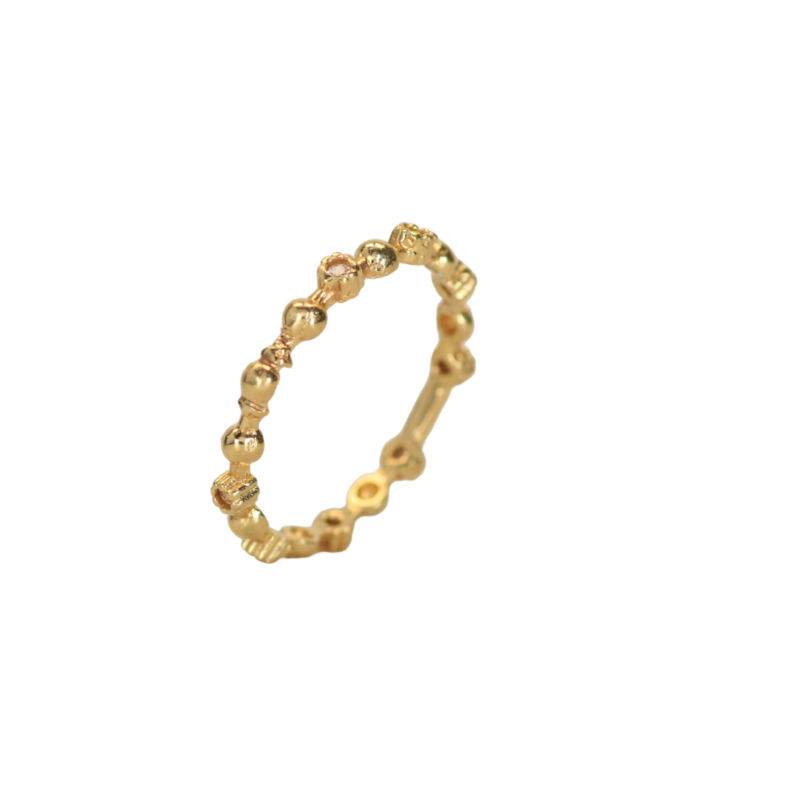 Anillo Circon intermedio bolas talla 6,5