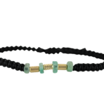 Brazalete Tejido Negro Esmeralda Raíz