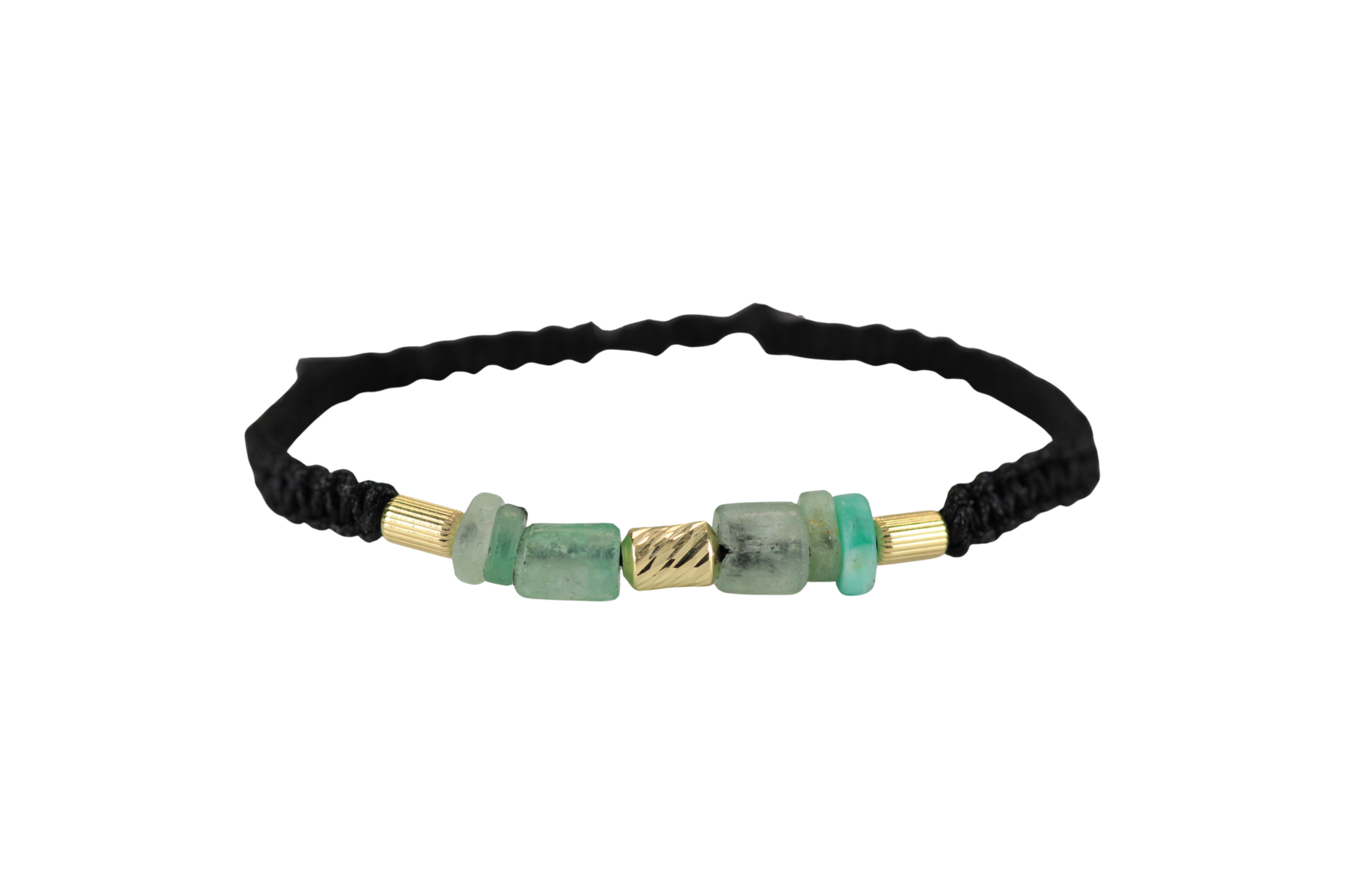 264 Brazalete Tejido Negro Esmeralda Fusión - Imagen 1