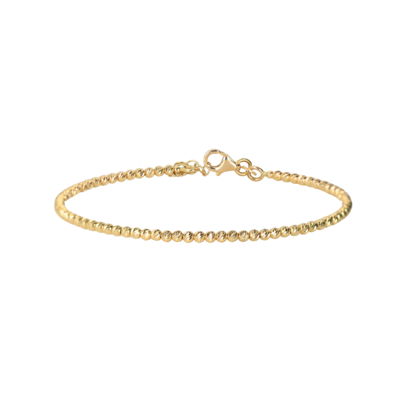 Aro Bolas Diamantado Oro Amarillo 70mm-2,3mm