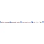 Pulso Horus Ojos Azules Turquesa Plata 17cm-2,4mm