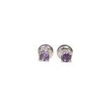 Topos Circon Morado Plata 3,5mm