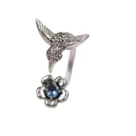 Anillo Sinzajo Celeste Plata 11mm-10mm - Talla 6